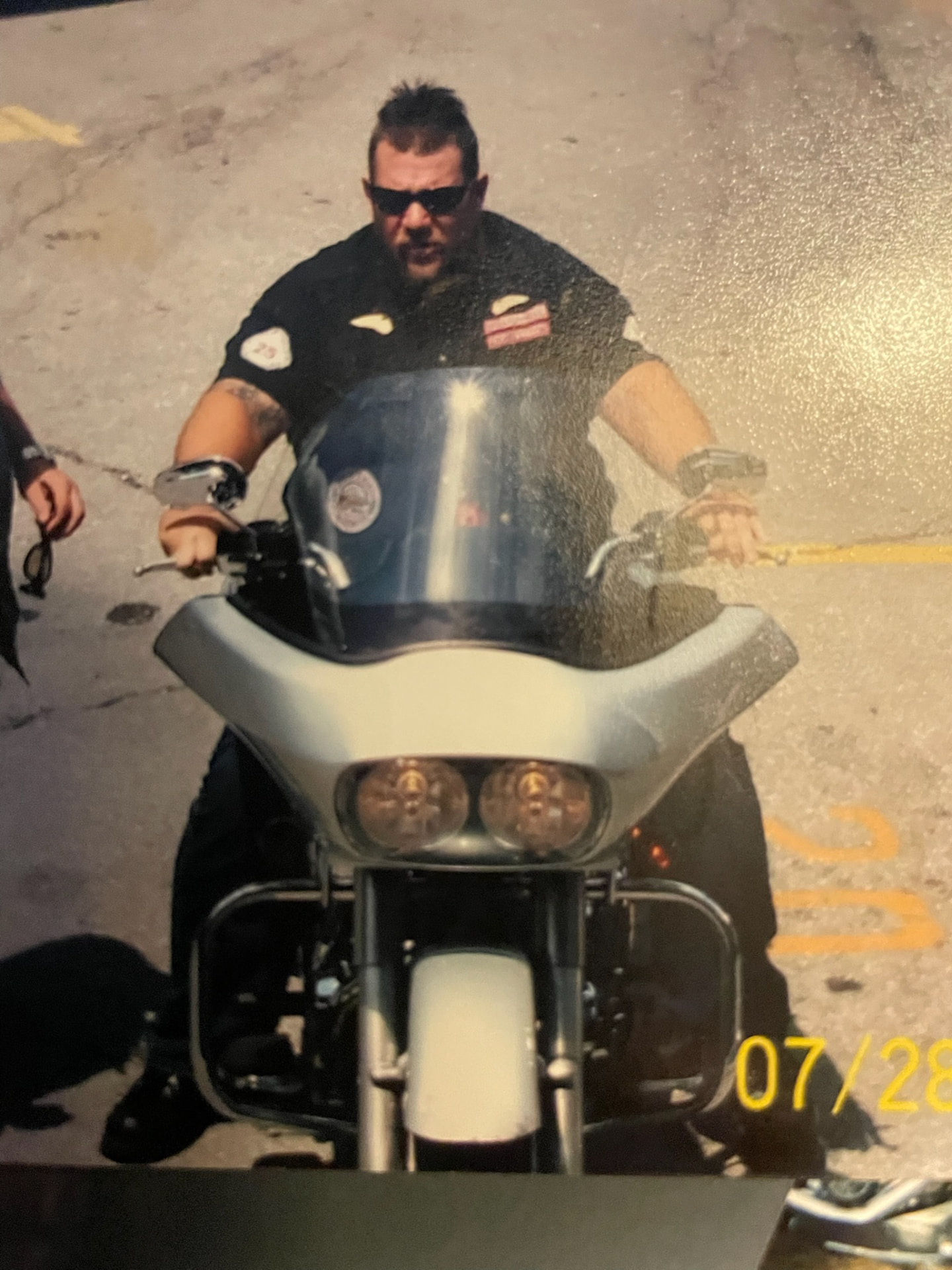 Marcus Waters on his motorcycle
